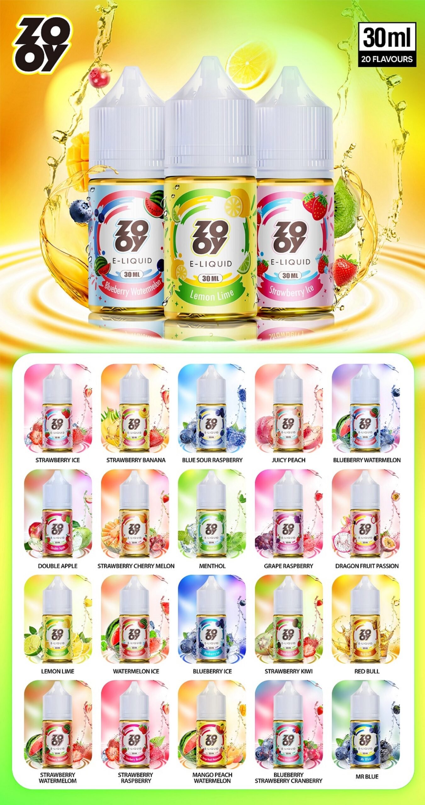 ZOOY VAPE E-LIQUID 30ML 20MG