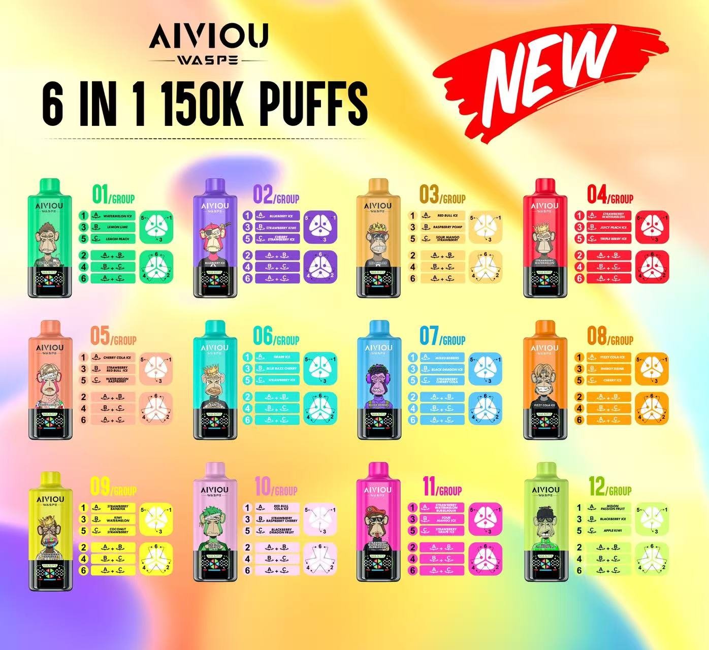 WASPE 6in1 150k puffs
