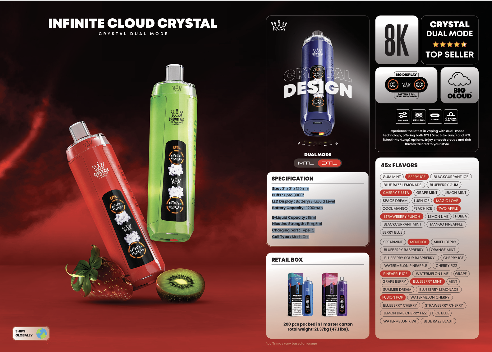 AL FAKHER Crown Bar Crystal 80k Puffs
