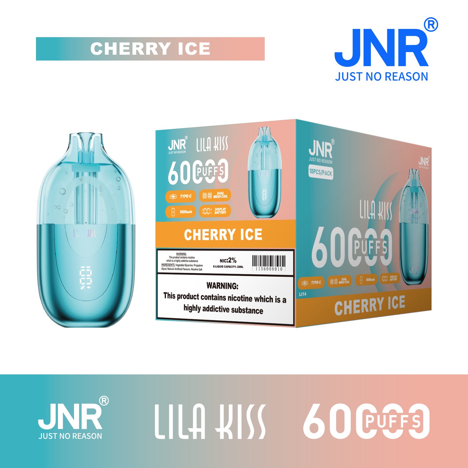 JNR Lila Kiss 60000 Puffs Disposable Vape pen (1) JNR Lila Kiss 60000 Puffs Disposable Vape pen (1)