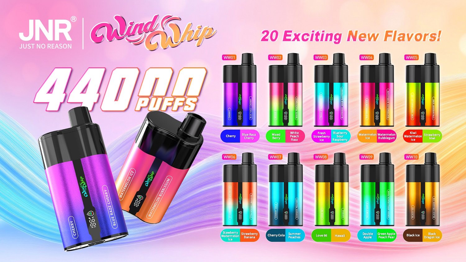 JNR 2in1 Flavors WindWhip 44000 Puffs