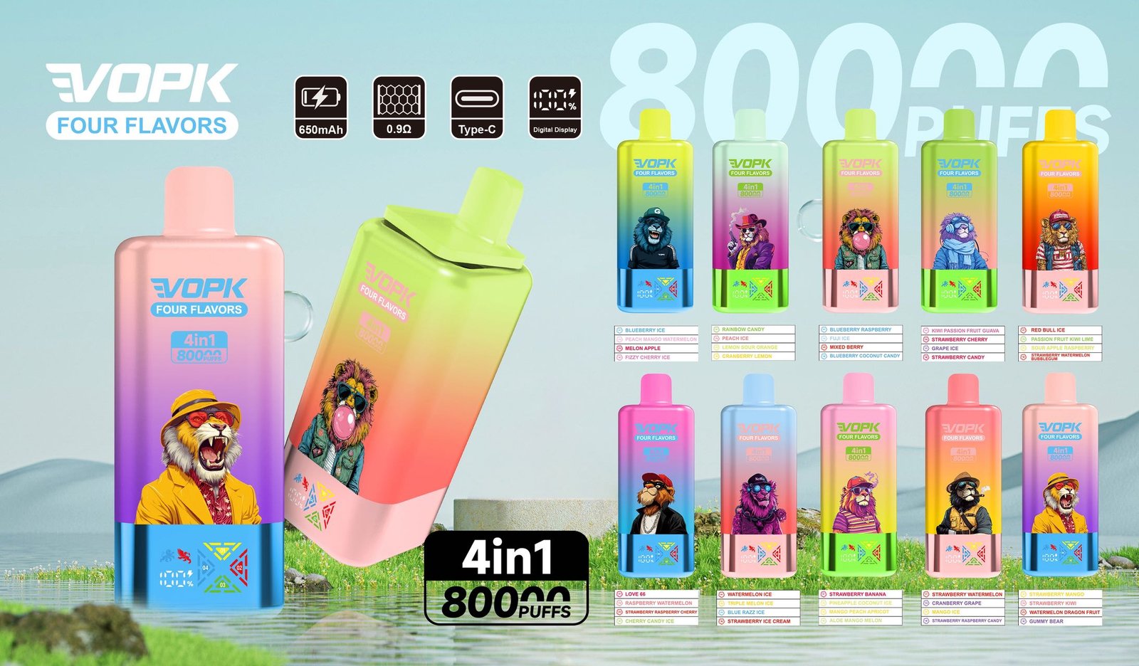 VOPK Four flavors 80000puffs