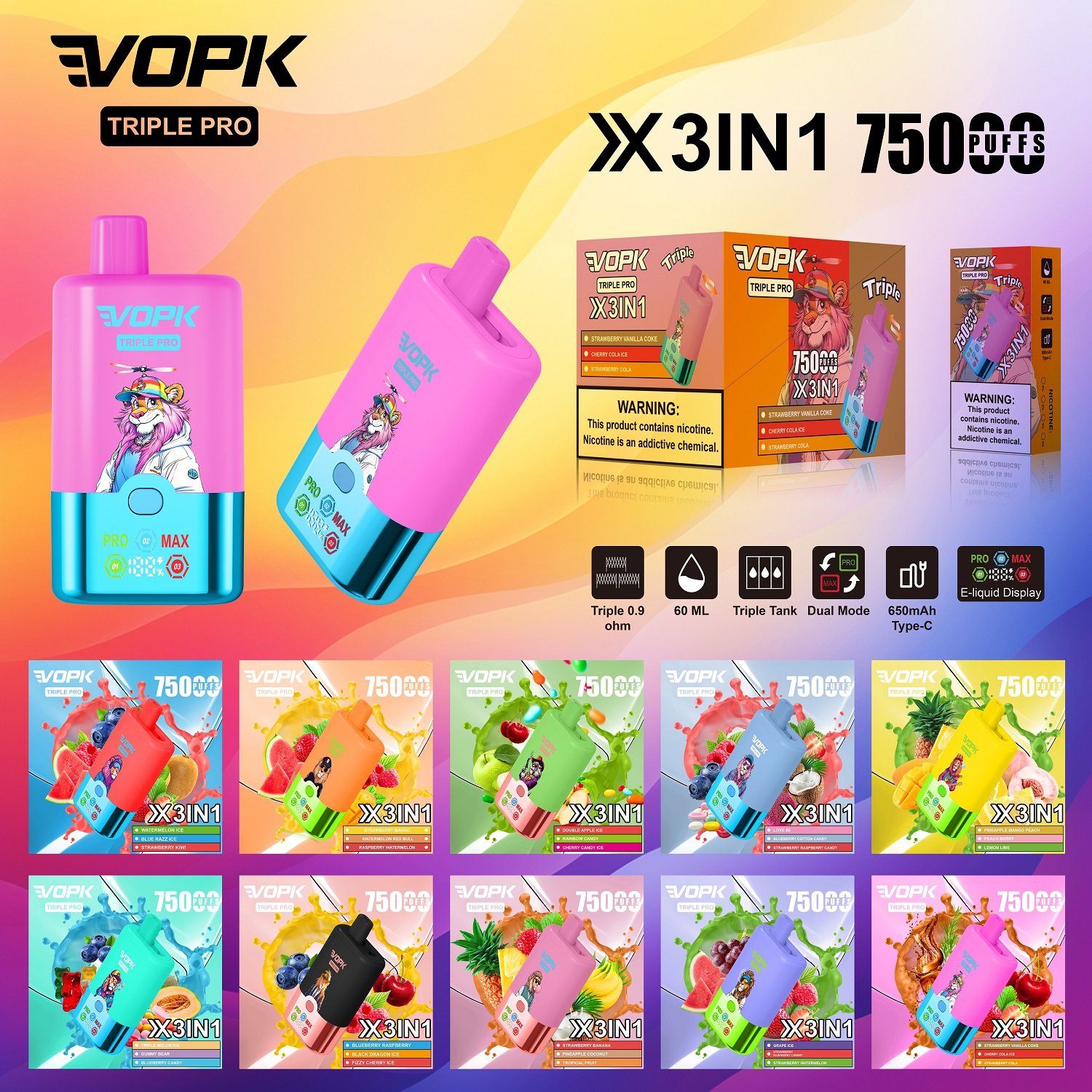 VOPK TRIPLE PRO 75000 Puffs