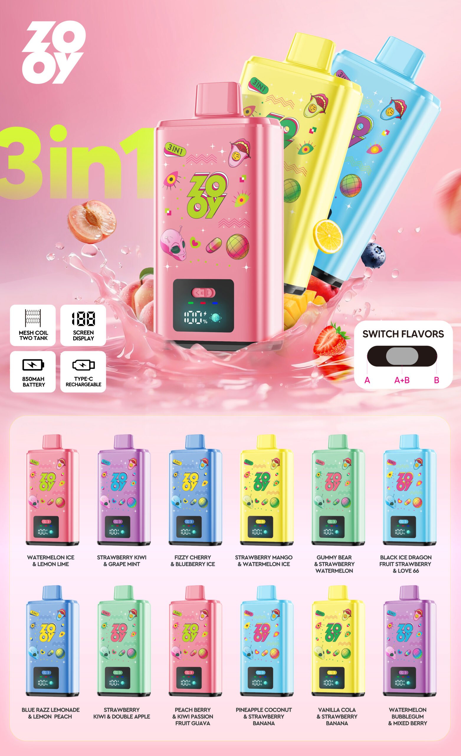 ZOOY 3IN1 150K Puffs