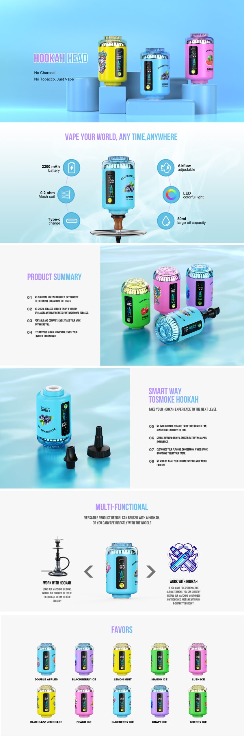 ATVS 120K Puffs EHOSE SHISHA