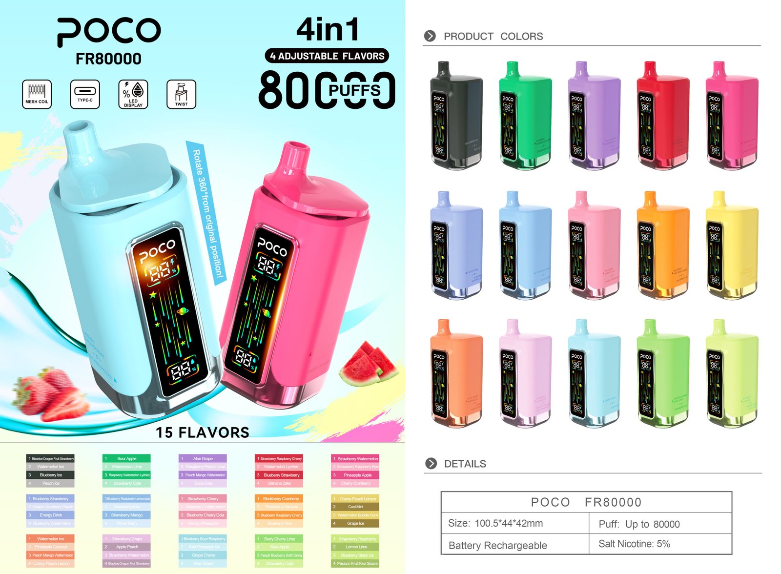 POCO FR 80k Puffs 4in1 Flavors
