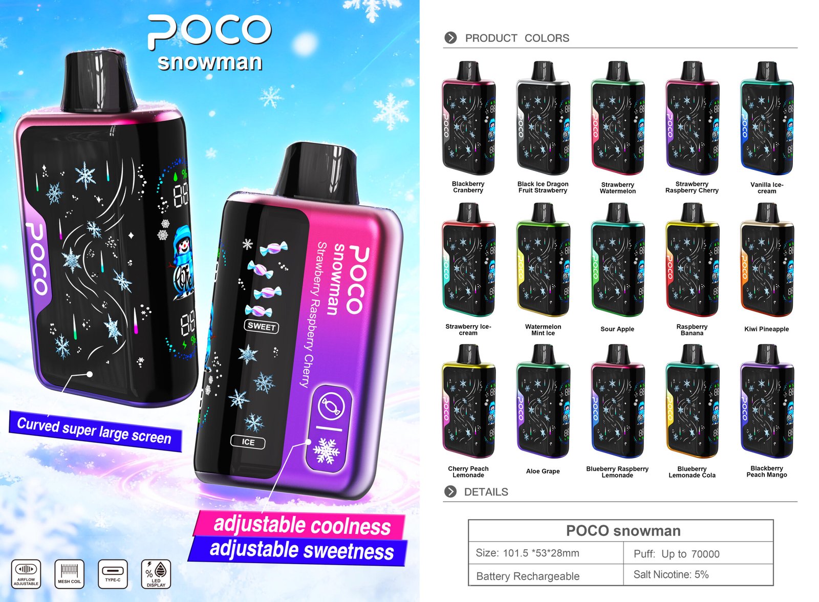 POCO Snowman 70000 Puffs