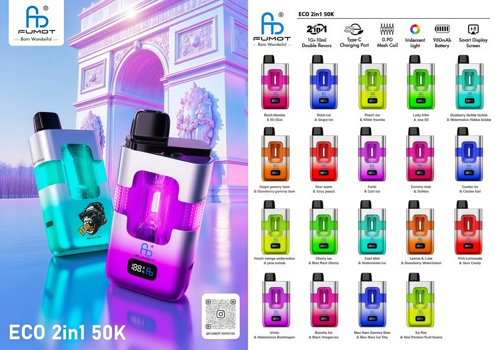 fumot ECO 2IN1 Flavors 50000 puffs 