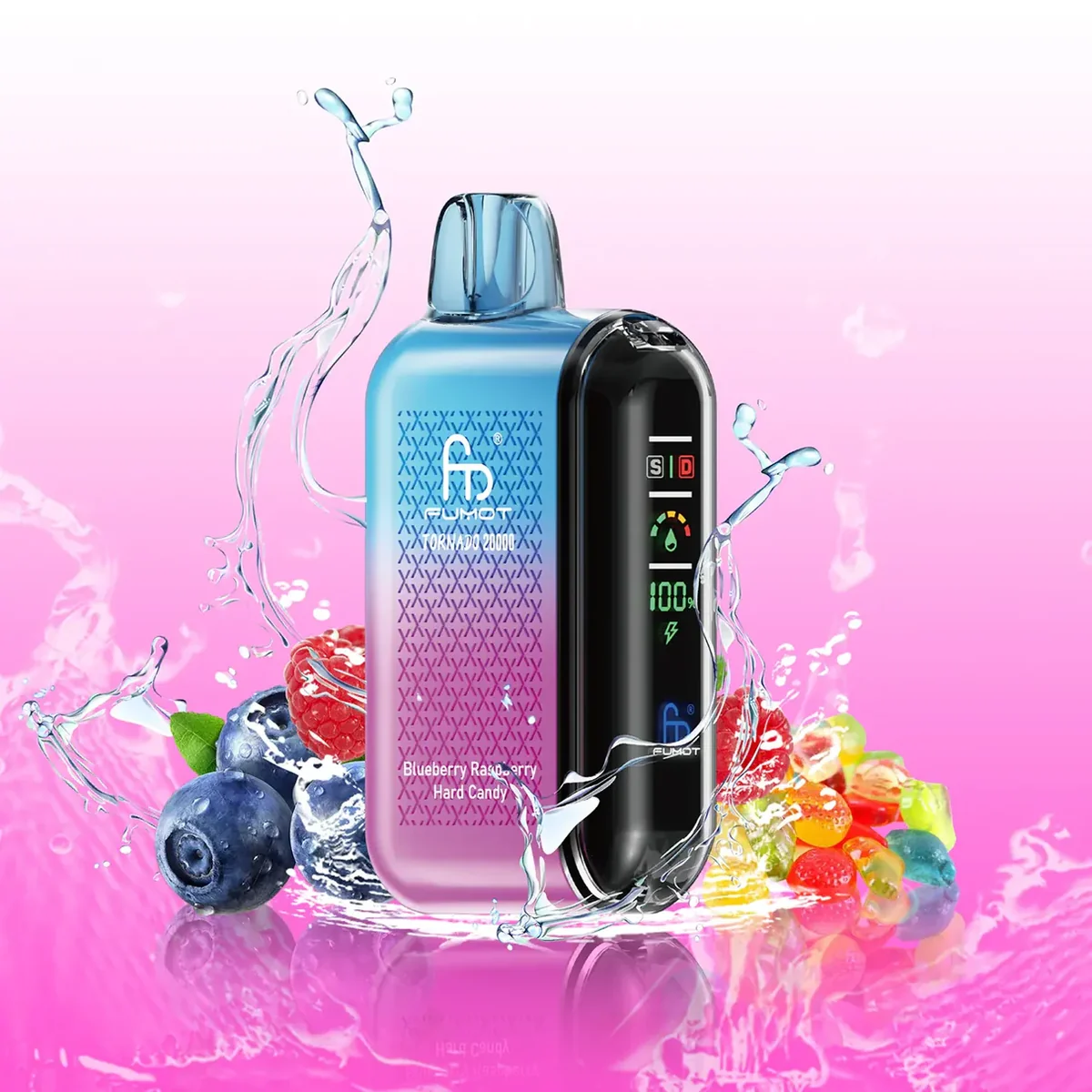 FUMOT_RandM_Tornado_20000_Puffs_Disposable_Vape-Blueberry_Raspberry_Hard_Candy FUMOT_RandM_Tornado_20000_Puffs_Disposable_Vape-Blueberry_Raspberry_Hard_Candy